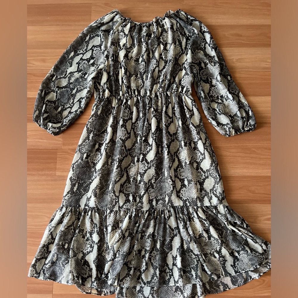 Zara Snake Print Long Sleeve Dress - Picture 8 of 8
